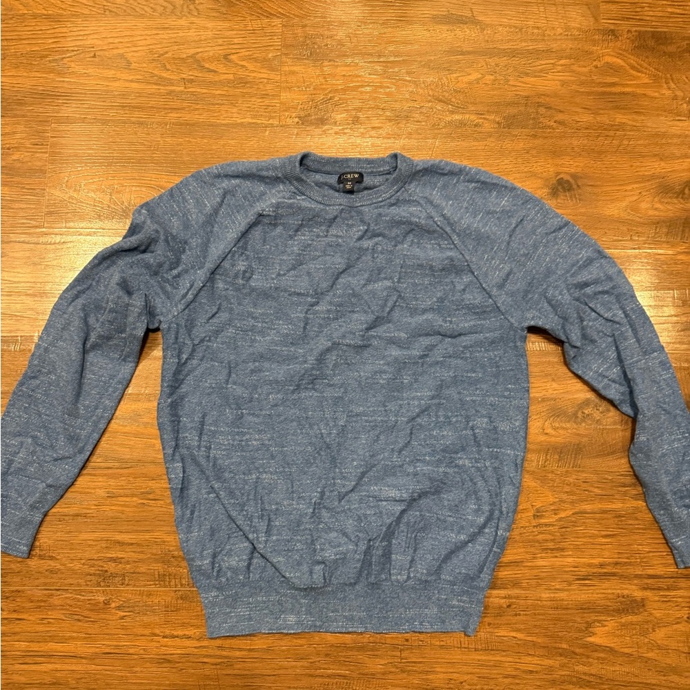 J. Crew Men's Heathered Blue Crewneck Sweater